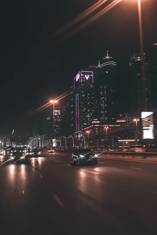 Dubai 2025 festive lights at night