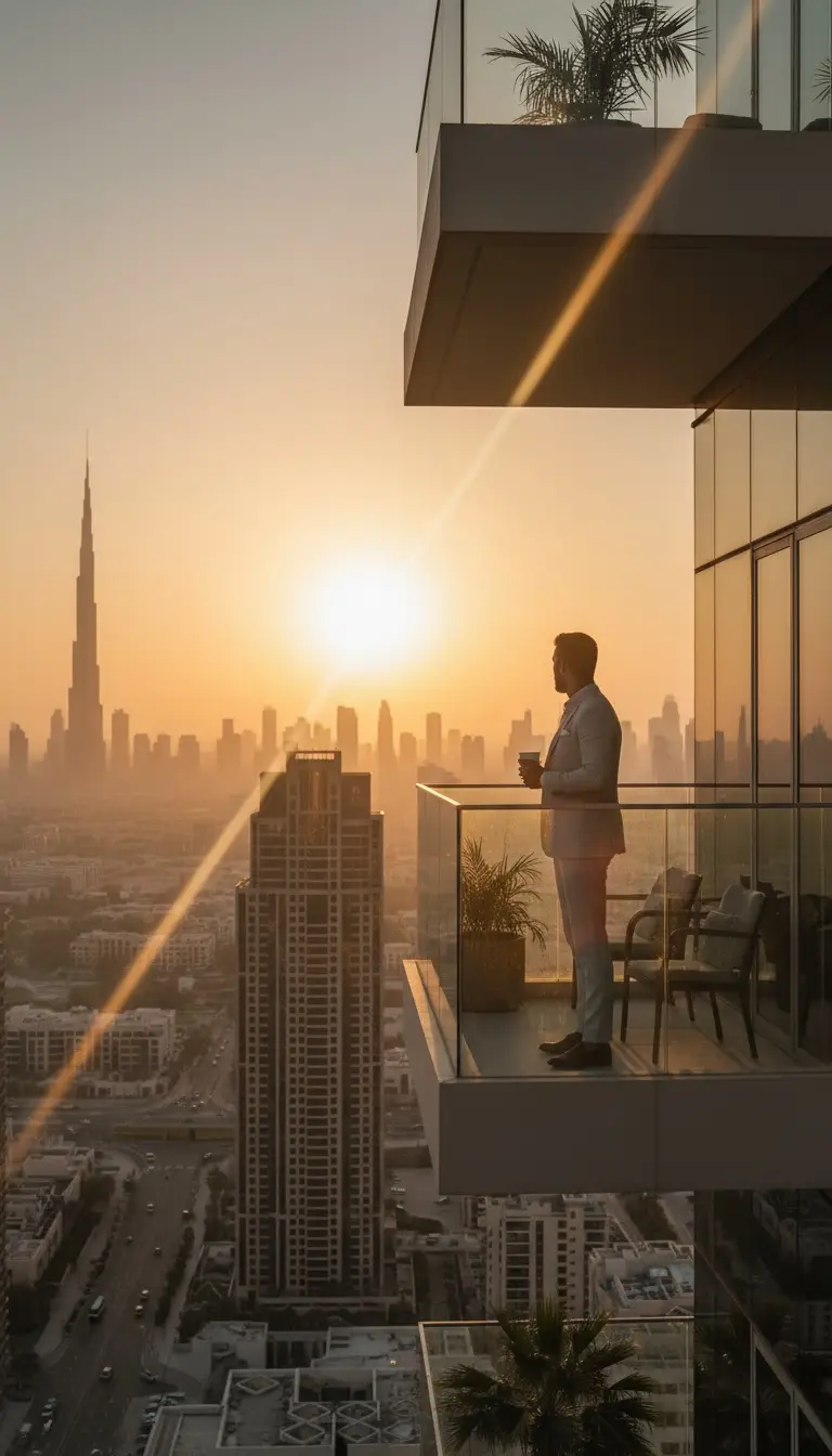 Dubai skyline at sunset during Ramadan